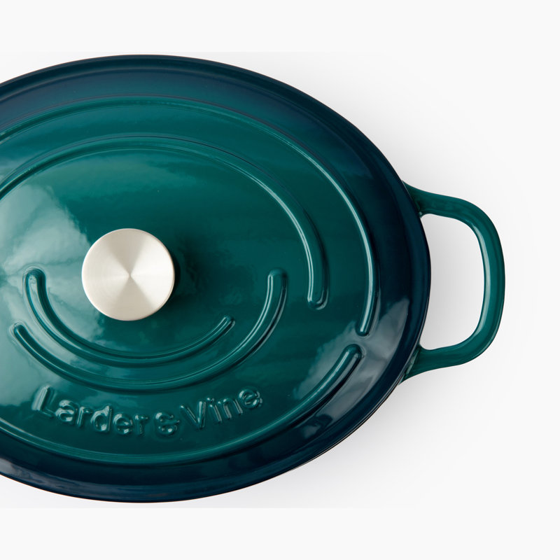 Larder & Vine 8 Quarts qt. Enameled Cast Iron Oval Dutch Oven Wayfair